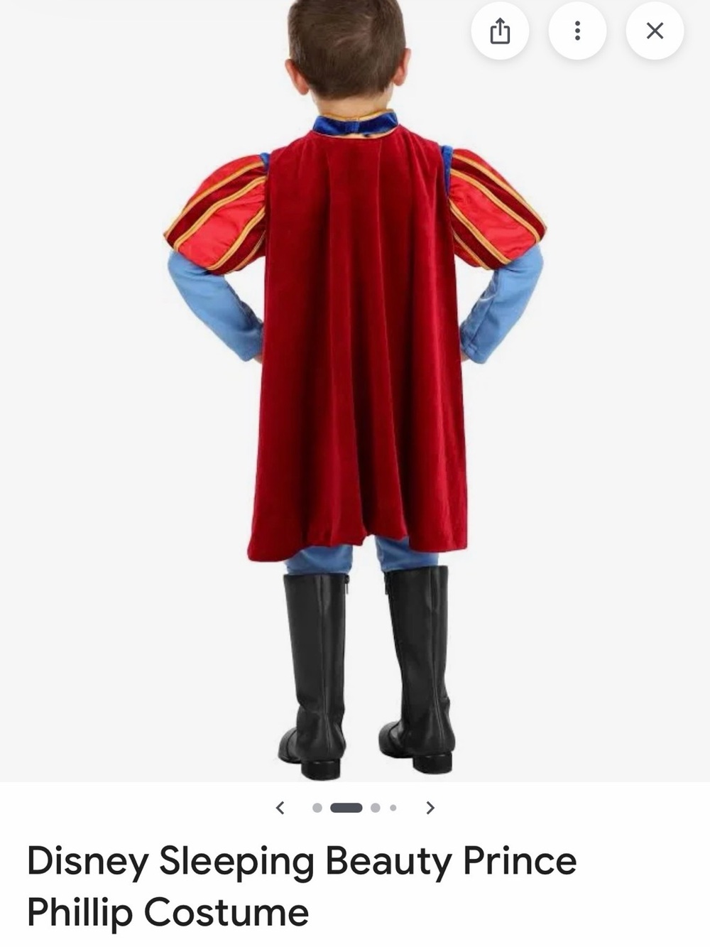 Disney Prince Phillip Costume in Blue, Red & Gold - Picture 4 of 11